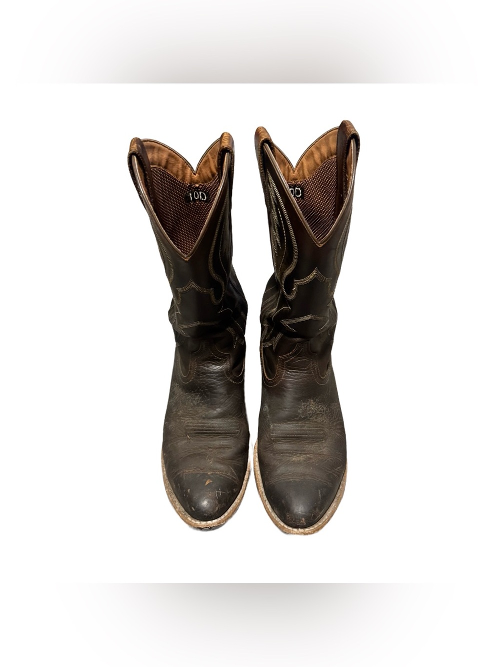 Ariat Men's Sport R Toe Western Boot Men's 10 D Brown Leather Cowboy Workwear - Picture 3 of 6